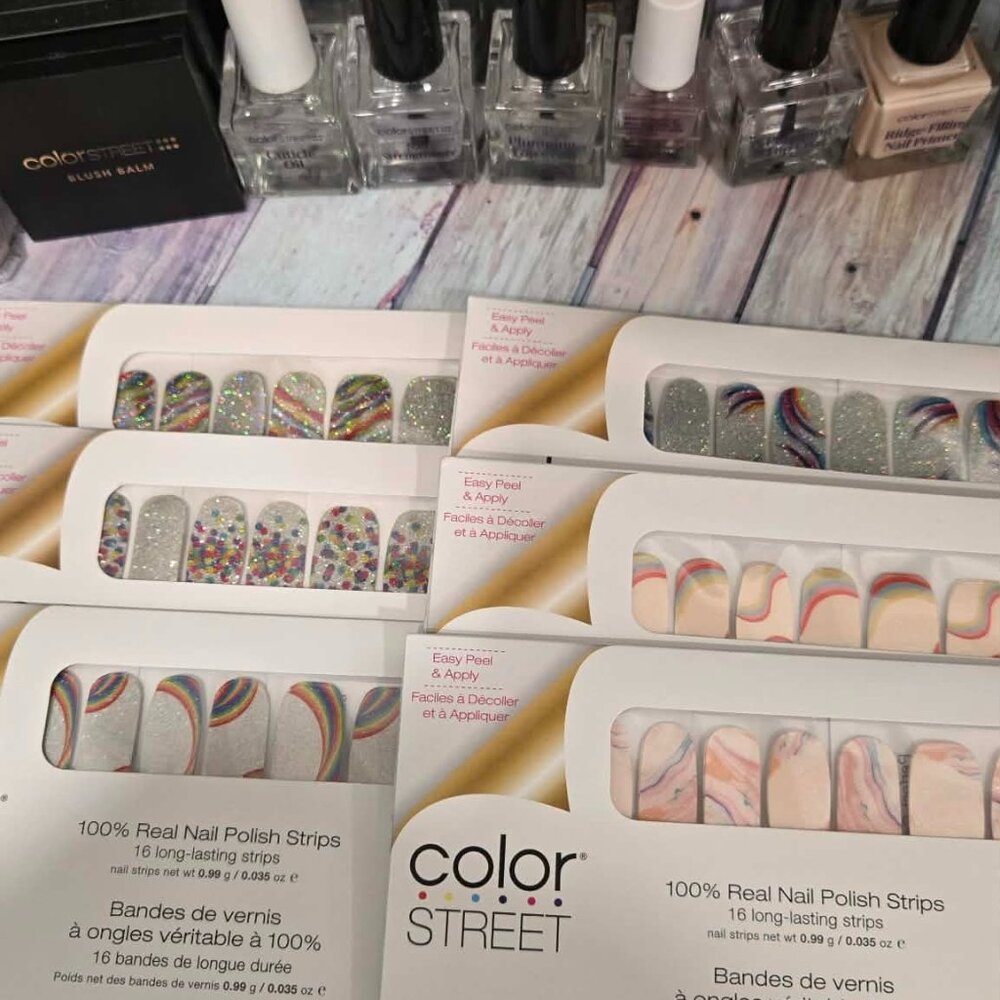 Color Street Rainbow Themed Press On Nail Design Bundle